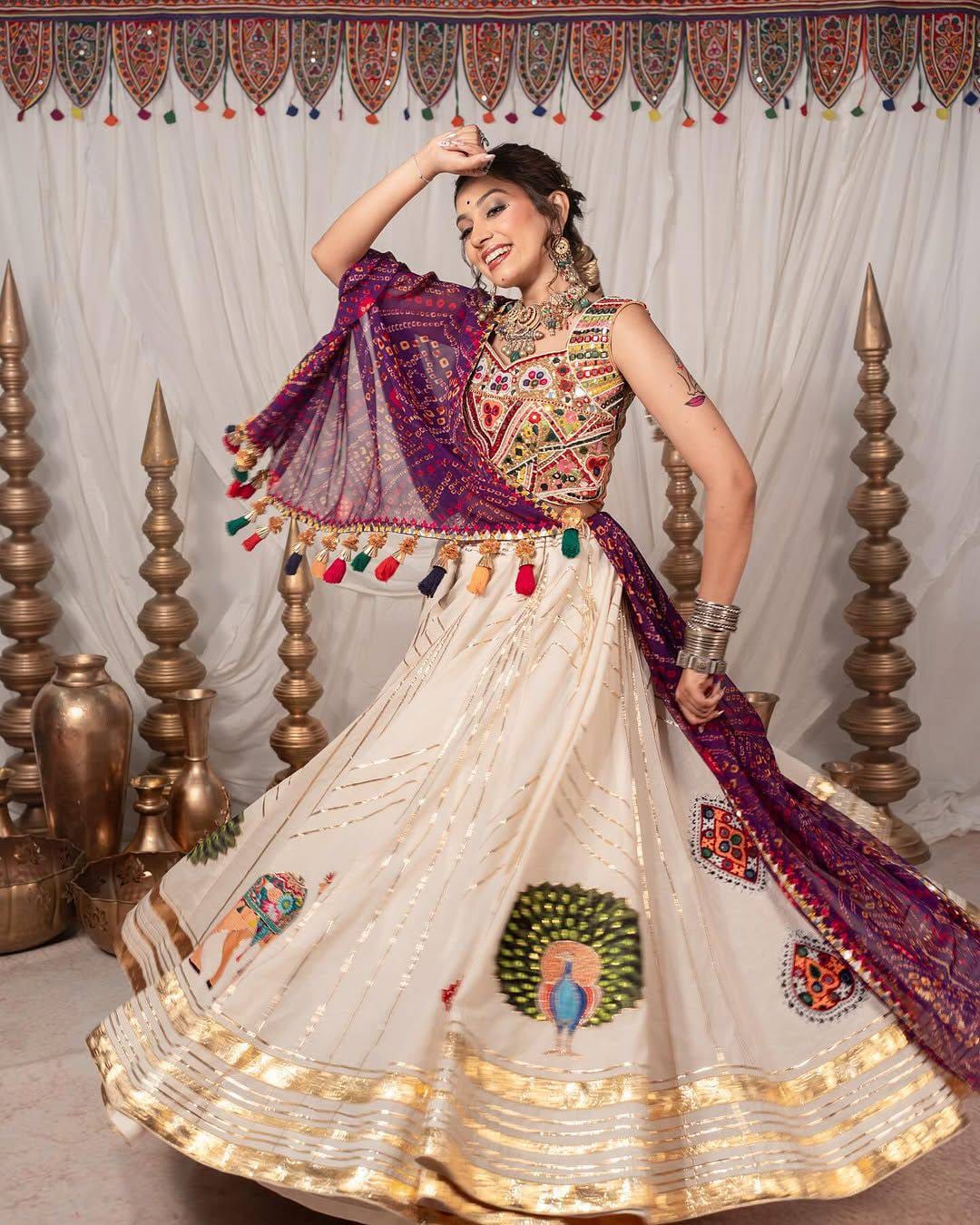 Heavy Muslin Cotton Lehenga Choli